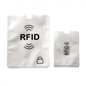 RFID Blocking Sleeves Set With Color Coding  Identity Theft Prevention RFID Blocking Envelopes By Boxiki Travel (Navy Blue) (White & Navy Blue)