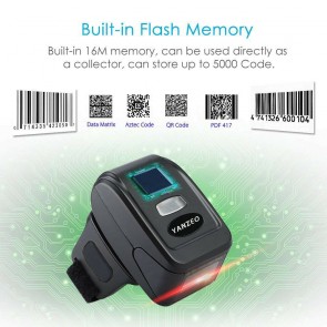 Yanzeo R1800 Bardcode Scanner 1D Ring Wearable Sacanner 2.4G Bluetooth Mini Bar Code Reader Scanner