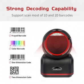 Slon Desktop Barcode Scanner Omnidirectional Hands-Free 1D/2D QR Bar Code Laser Barcode Scanner Image Mobile Phone Screen Code Reading