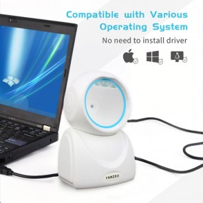 Slon Desktop Barcode Scanner USB Wired High Speed 1D/2D Hands-Free Barcode Reader with Adjustable QR Platform Scanner