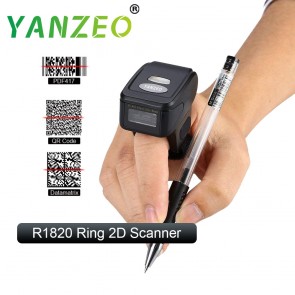 Yanzeo R1820 Finger Scanner 2D Barcode Scanner Wearable Ring  Finger2.4G Wireless Bluetooth Bar Code Reader Portable 