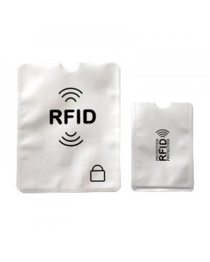 RFID Blocking Sleeves Set With Color Coding  Identity Theft Prevention RFID Blocking Envelopes By Boxiki Travel (Navy Blue) (White & Navy Blue)